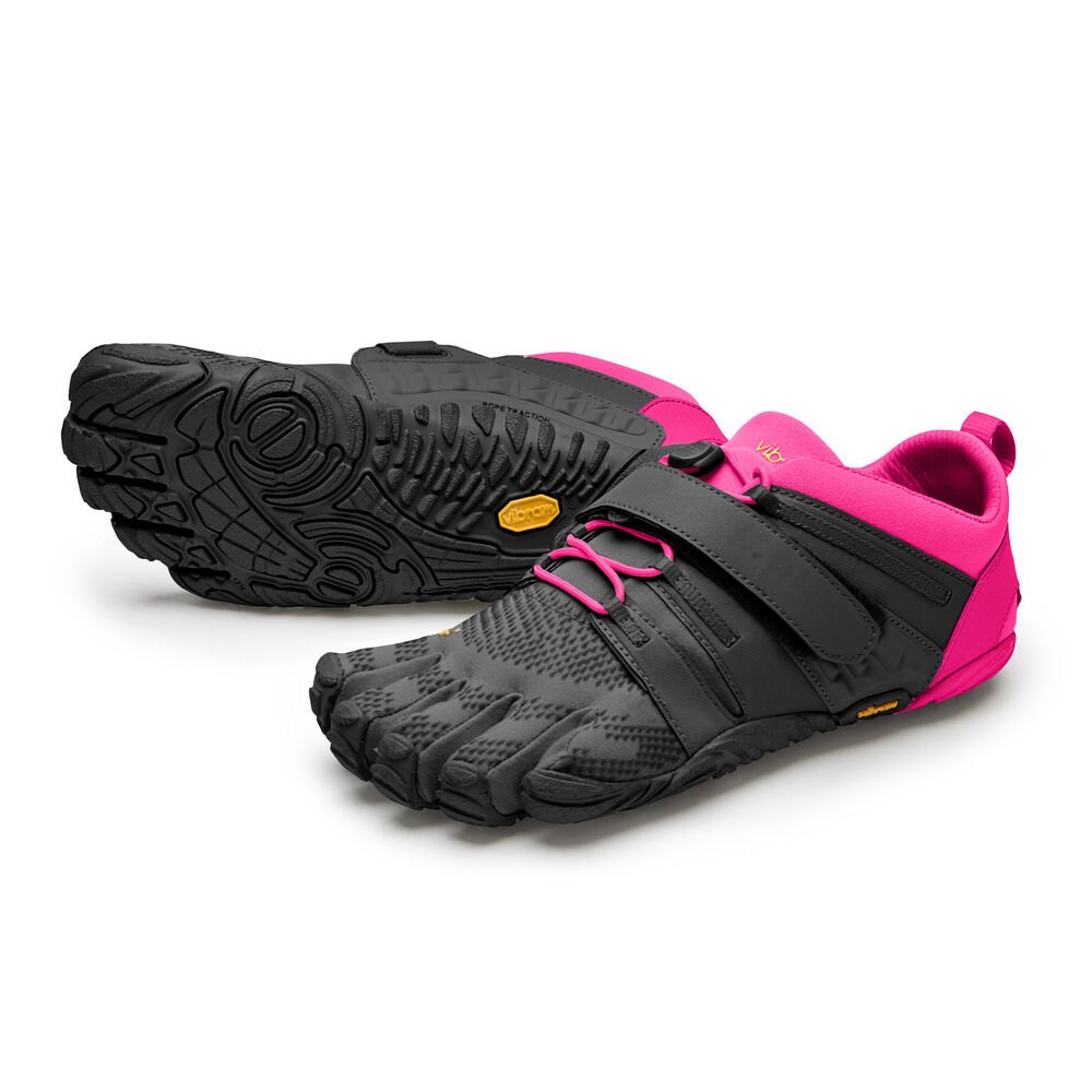 Vibram Five Fingers Womens Hiking Shoes - Black/Pink - V-Train 2.0 - 48053-LBTG